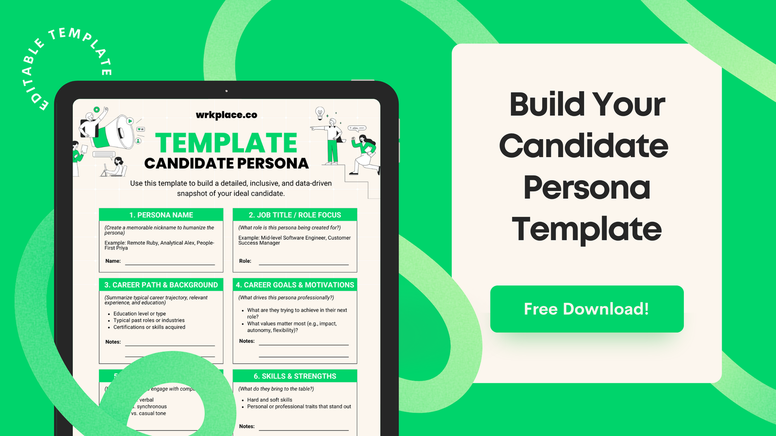 Banner for Candidate Persona editable template - free download